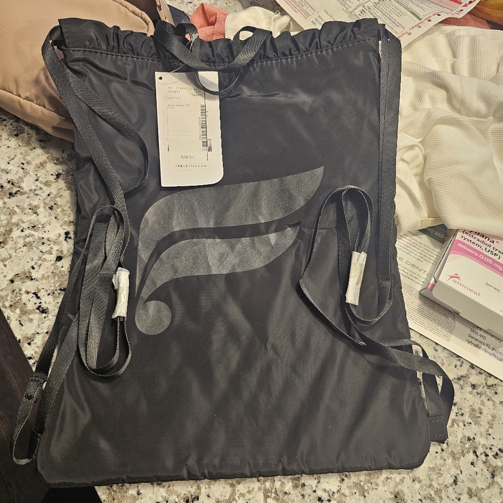 Fabletics Black Drawstring Backpack